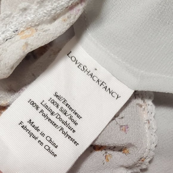 LoveShackFancy Silk Floral Midi Dress Medium - Picture 11 of 12